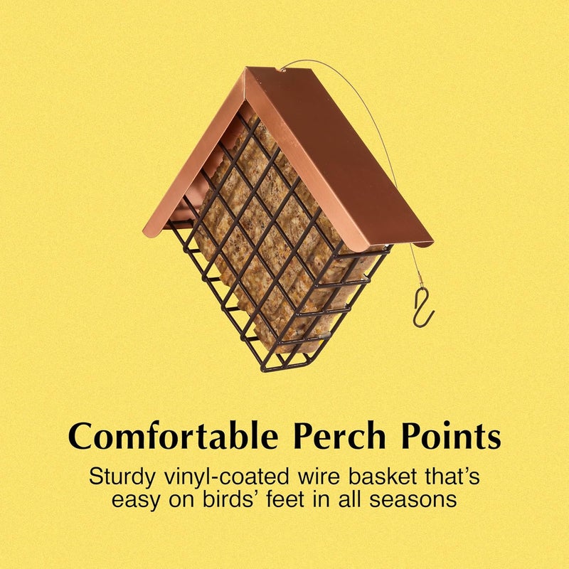 CS C&S Hanging Suet Basket with Roof for Wild Birds - Image 4